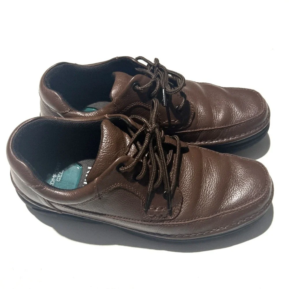 Nunn Bush Brown Leather‎ Comfort Gel Lace Up Casual Dress Shoes Mens Size 12